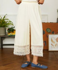 Jocomomola / ホコモモラ その他パンツ | 天竺レースペチコートパンツ