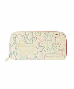 Jocomomola / ホコモモラ その他小物 | アニマルステッチラウンドジップ長財布