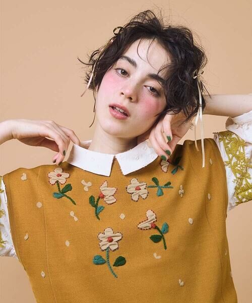 Jocomomola / ホコモモラ シャツ・ブラウス | Encaje de Animal フラワーレースドビーブラウス | 詳細16