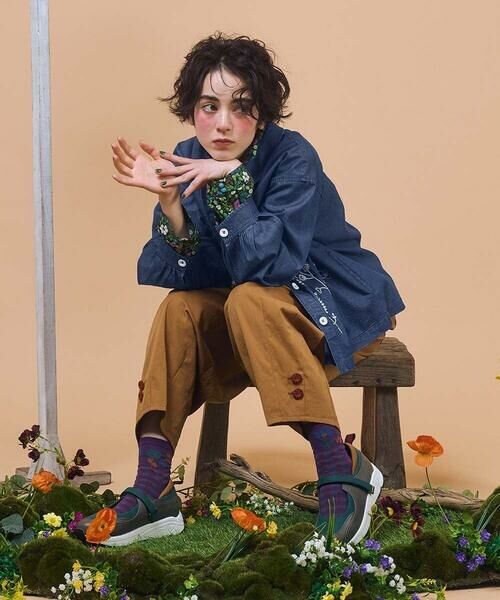 Jocomomola / ホコモモラ シャツ・ブラウス | Jardines コード刺繍デニムブラウス | 詳細11