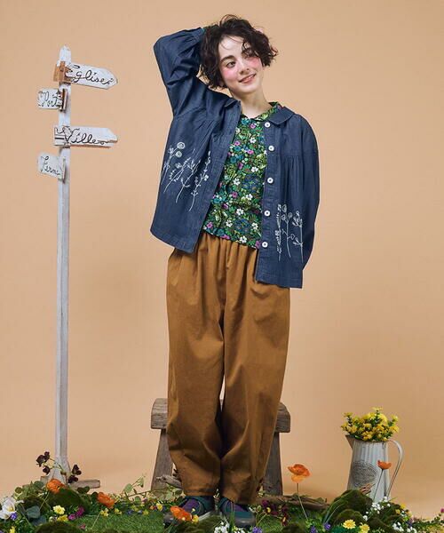 Jocomomola / ホコモモラ シャツ・ブラウス | Jardines コード刺繍デニムブラウス | 詳細12