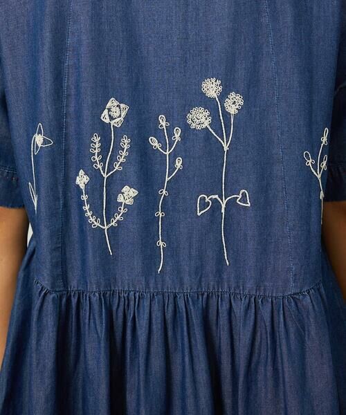 Jocomomola / ホコモモラ ロング・マキシ丈ワンピース | Jardines コード刺繍デニムシャツワンピース | 詳細8