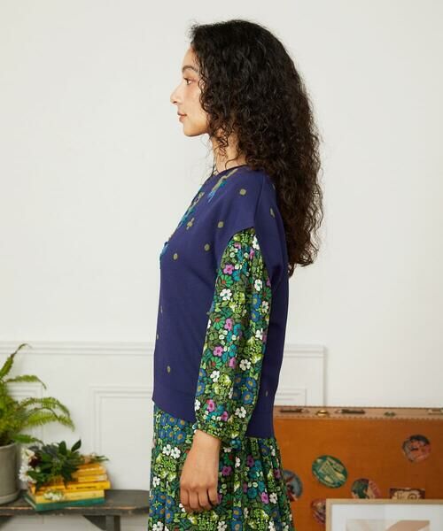 Jocomomola / ホコモモラ ニット・セーター | Flor Alta フラワー刺繍ニットプルオーバー | 詳細1