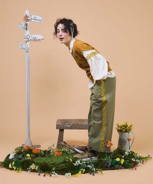 Jocomomola / ホコモモラ ニット・セーター | Flor Alta フラワー刺繍ニットプルオーバー | 詳細13