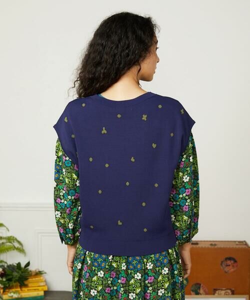 Jocomomola / ホコモモラ ニット・セーター | Flor Alta フラワー刺繍ニットプルオーバー | 詳細2