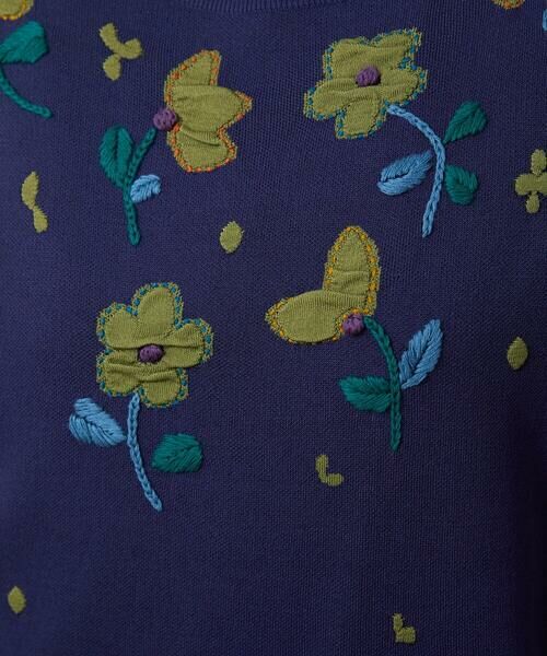 Jocomomola / ホコモモラ ニット・セーター | Flor Alta フラワー刺繍ニットプルオーバー | 詳細6
