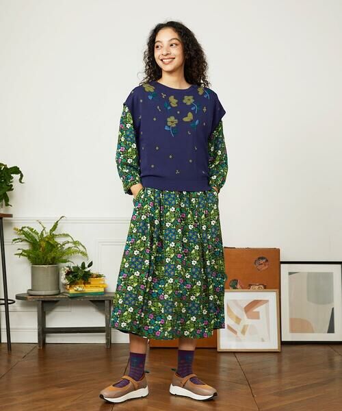 Jocomomola / ホコモモラ ニット・セーター | Flor Alta フラワー刺繍ニットプルオーバー | 詳細7