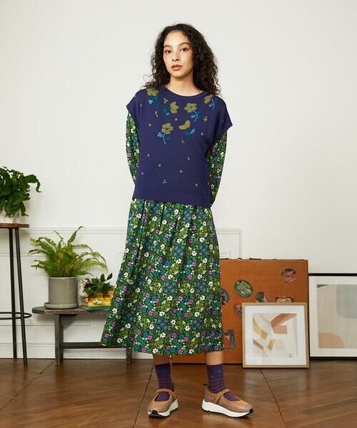 Jocomomola / ホコモモラ ニット・セーター | Flor Alta フラワー刺繍ニットプルオーバー | 詳細8