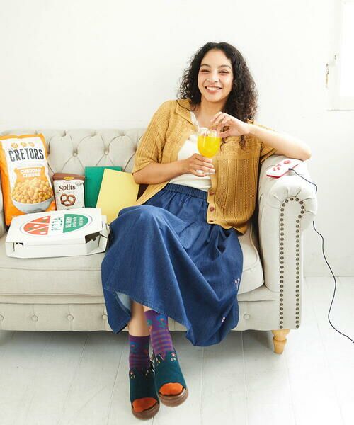 Jocomomola / ホコモモラ ロング・マキシ丈スカート | Jardines コード刺繍デニムスカート | 詳細14