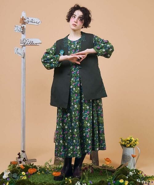 Jocomomola / ホコモモラ ベスト | Encaje de Animal フラワーレースジレ | 詳細23