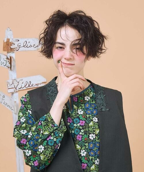 Jocomomola / ホコモモラ ベスト | Encaje de Animal フラワーレースジレ | 詳細28