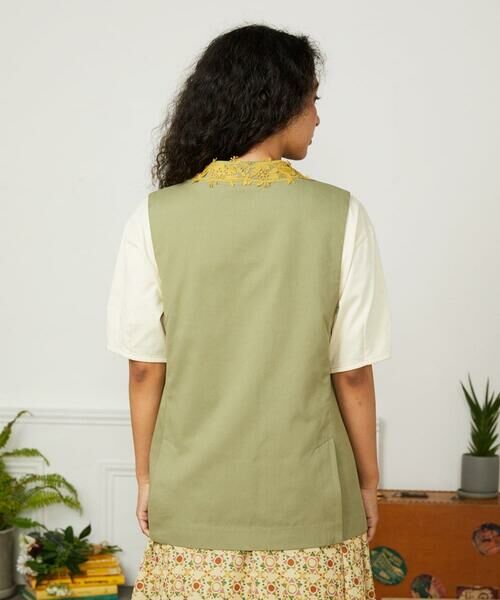 Jocomomola / ホコモモラ ベスト | Encaje de Animal フラワーレースジレ | 詳細4