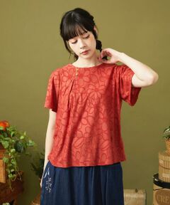 Jocomomola / ホコモモラ カットソー | Camino de flores フラワージャカードカットソー