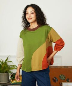 Jocomomola / ホコモモラ カットソー | Rompecabezas パッチワーク切り替えカットソー