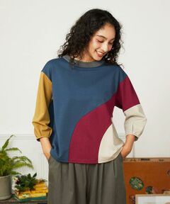 Jocomomola / ホコモモラ カットソー | Rompecabezas パッチワーク切り替えカットソー