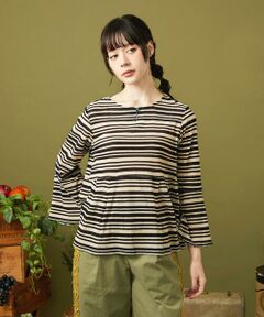 Jocomomola / ホコモモラ カットソー | アムンゼン ボーダーフレアカットソー