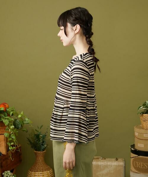 Jocomomola / ホコモモラ カットソー | アムンゼン ボーダーフレアカットソー | 詳細1