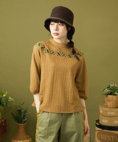 Jocomomola / ホコモモラ カットソー | Nube ジャカード半端袖カットソー