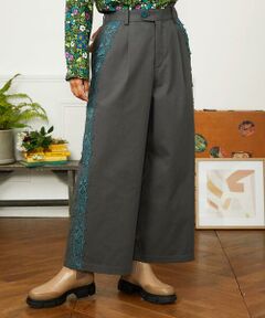 Jocomomola / ホコモモラ その他パンツ | Encaje de Animal フラワーレースワイドパンツ