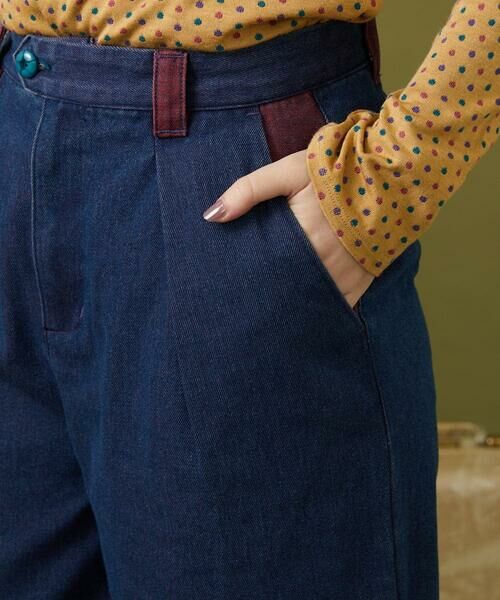 Jocomomola / ホコモモラ ショート・ハーフ・半端丈パンツ | Reflejo 配色デニムパンツ | 詳細5