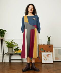 Jocomomola / ホコモモラ ロング・マキシ丈ワンピース | Rompecabezas パッチワークワンピース