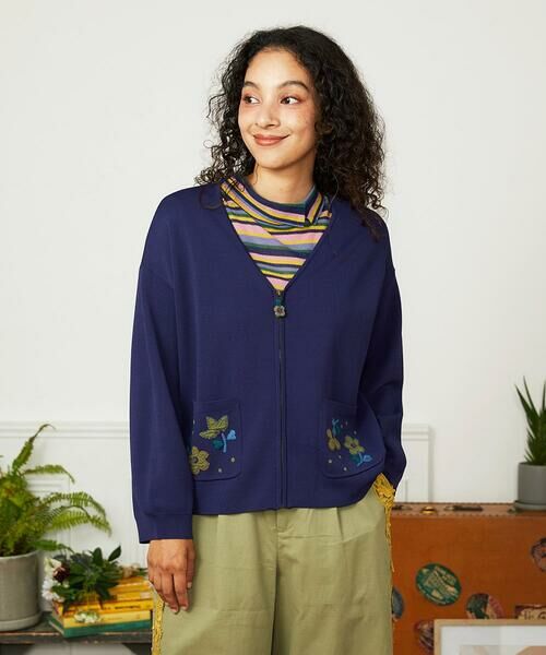 Jocomomola / ホコモモラ カーディガン・ボレロ | Flor Alta フラワー刺繍ジップカーディガン | 詳細13
