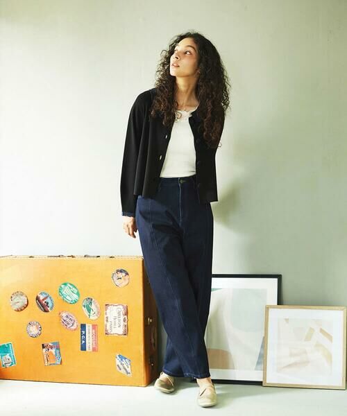 Jocomomola / ホコモモラ カーディガン・ボレロ | Encaje 配色レース襟ニットカーディガン | 詳細14