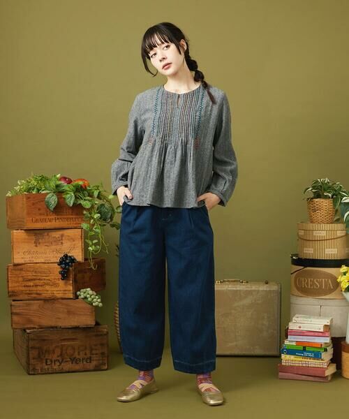 Jocomomola / ホコモモラ シャツ・ブラウス | Cama de flores コットンヘリンボーンブラウス | 詳細3