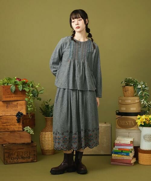 Jocomomola / ホコモモラ シャツ・ブラウス | Cama de flores コットンヘリンボーンブラウス | 詳細4