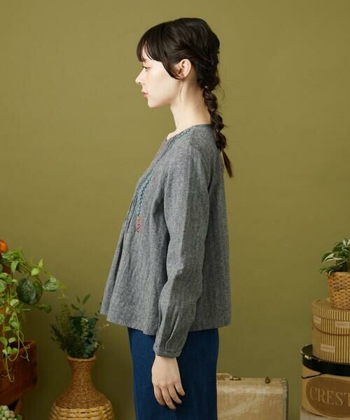 Jocomomola / ホコモモラ シャツ・ブラウス | Cama de flores コットンヘリンボーンブラウス | 詳細7