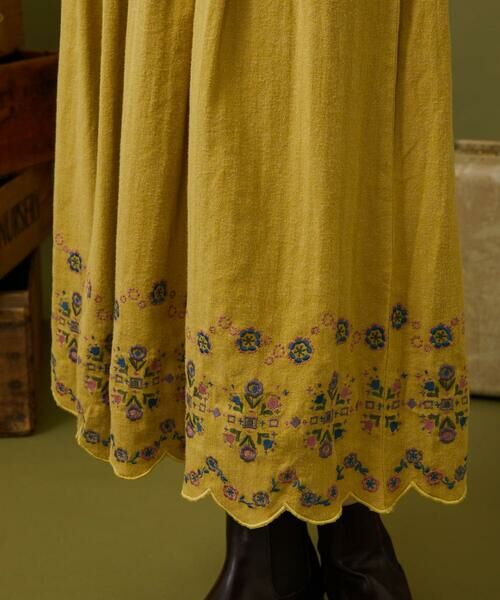 Jocomomola / ホコモモラ ロング・マキシ丈スカート | Cama de flores コットンヘリンボーンフレアスカート | 詳細5