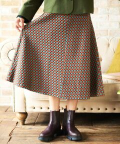 Jocomomola / ホコモモラ ミニ・ひざ丈スカート | Charco ドットジャカードフレアスカート