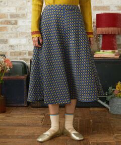 Jocomomola / ホコモモラ ミニ・ひざ丈スカート | Charco ドットジャカードフレアスカート