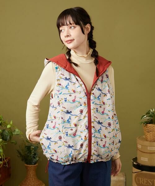 Jocomomola / ホコモモラ ダウンジャケット・ベスト | 【2WAY】リバーシブルアニマルプリントダウンベスト | 詳細10