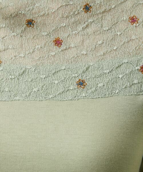 Jocomomola / ホコモモラ カットソー | レーヨンベアフライス レース切り替えカットソー | 詳細8