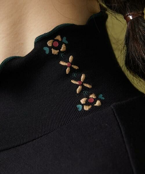 Jocomomola / ホコモモラ カットソー | レーヨンベアフライス フラワーモチーフハイネックカットソー | 詳細20