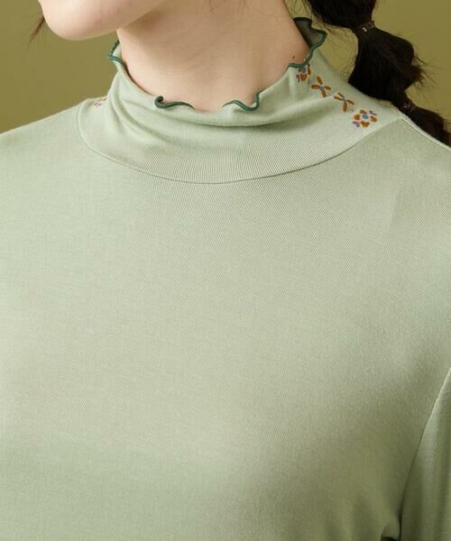 Jocomomola / ホコモモラ カットソー | レーヨンベアフライス フラワーモチーフハイネックカットソー | 詳細3