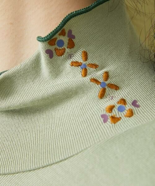 Jocomomola / ホコモモラ カットソー | レーヨンベアフライス フラワーモチーフハイネックカットソー | 詳細4