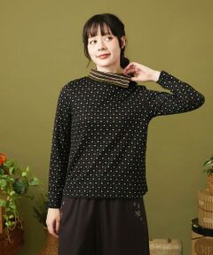 Jocomomola / ホコモモラ カットソー | 接結ドットタートルネックカットソー