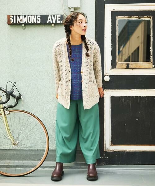 Jocomomola / ホコモモラ その他パンツ | T/Rドビー フラワー刺繍ワイドパンツ | 詳細26