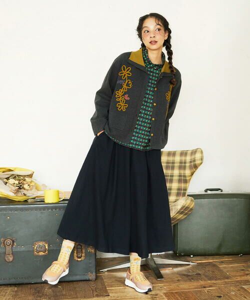 Jocomomola / ホコモモラ カーディガン・ボレロ | Palque Wフェイス フラワーモチーフニットカーディガン | 詳細18