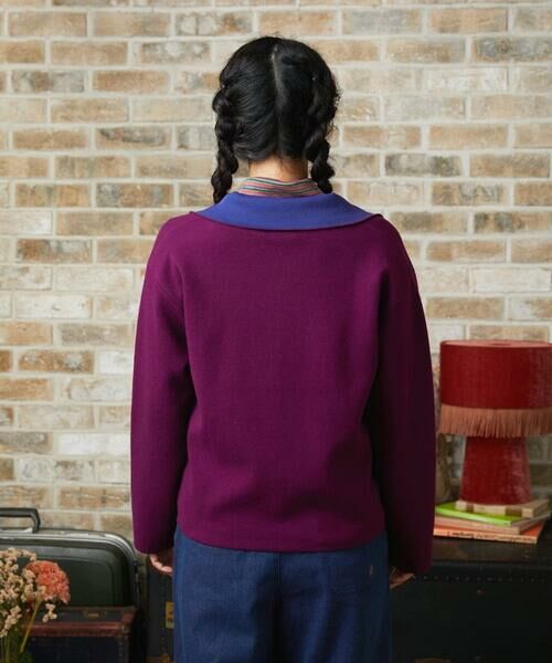 Jocomomola / ホコモモラ カーディガン・ボレロ | Palque Wフェイス フラワーモチーフニットカーディガン | 詳細2