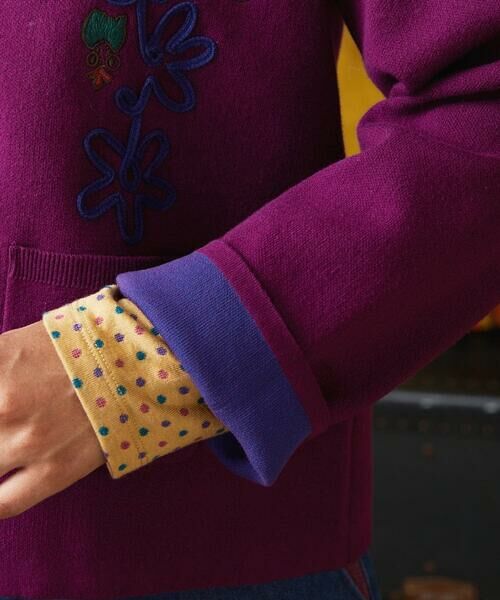 Jocomomola / ホコモモラ カーディガン・ボレロ | Palque Wフェイス フラワーモチーフニットカーディガン | 詳細8