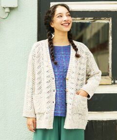 Jocomomola / ホコモモラ カーディガン・ボレロ | カラーネップ ニットカーディガン