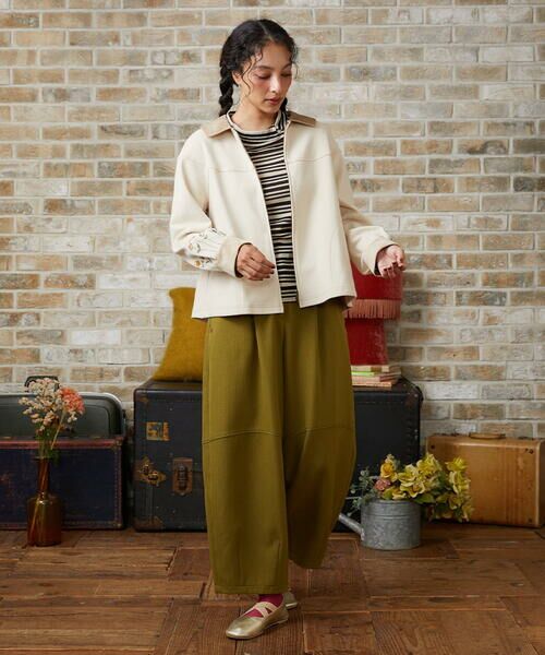 Jocomomola / ホコモモラ セットアップ | Paisaje de la ciudad フラワー刺繍ブルゾン | 詳細11