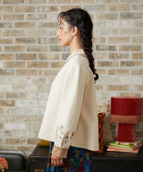 Jocomomola / ホコモモラ セットアップ | Paisaje de la ciudad フラワー刺繍ブルゾン | 詳細2