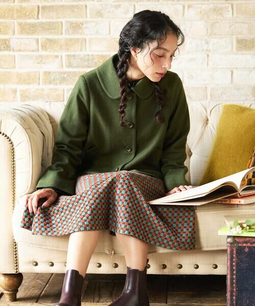 Jocomomola/ホコモモラ 圧縮W天竺ショートジャケット グリーン M Jocomomola/ホコモモラ 圧縮W天竺ショートジャケット グリーン M