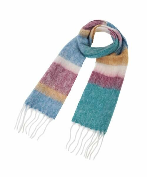 Jocomomola / ホコモモラ マフラー・ショール・スヌード・ストール | 配色ボーダーデザインウールマフラー | 詳細6