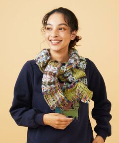 Jocomomola / ホコモモラ マフラー・ショール・スヌード・ストール | MIXヤーンシャーリングデザインマフラー