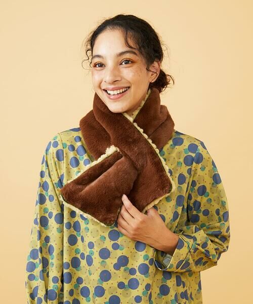 Jocomomola / ホコモモラ マフラー・ショール・スヌード・ストール | 【2WAY】リバーシブルフェイクファーティペット | 詳細13